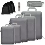 Eucomir Organizer Valigia Set di 9 Cubi da Viaggio, Sacchetti di Organizzatore Estensibile per Organizer Valigia Salvaspazio