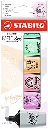 Evidenziatore - STABILO BOSS MINI Pastellove 2.0 - Astuccio da 6 - Colori assortiti
