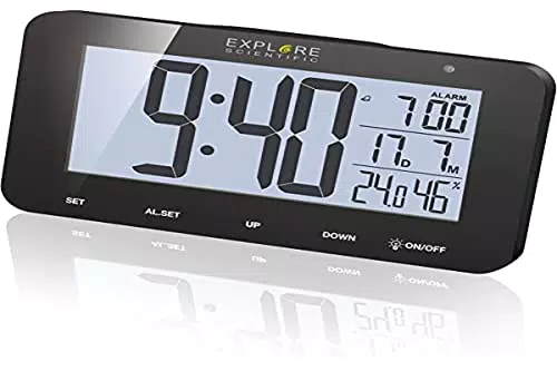 Explore Scientific RDC1004 Orologio radiocontrollato da tavolo con display retroilluminato a LED