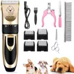 Eyeleaf Tosatrice per Cani Professionale, Tosatrice per Gatti Pelo Lungo Ricaricabile con Toelettatura Accessori Cavo USB Strumento di Pulizia Oro