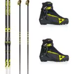 Fischer - Set da sci di fondo LS Skate Skating Skier + attacchi + scarpe + bastoncini