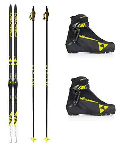Fischer - Set da sci di fondo LS Skate Skating Skier + attacchi + scarpe + bastoncini