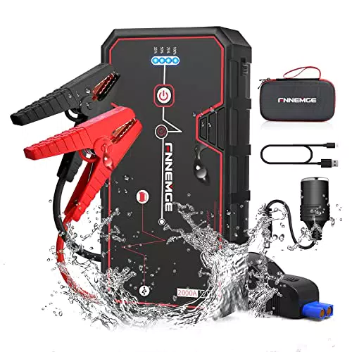 FNNEMGE Avviatore Batteria Auto, 2000A 21800mAh Avviatore Emergenza per Auto 12V