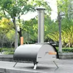 Forno per pizza per esterni, acciaio inox con pala per pizza