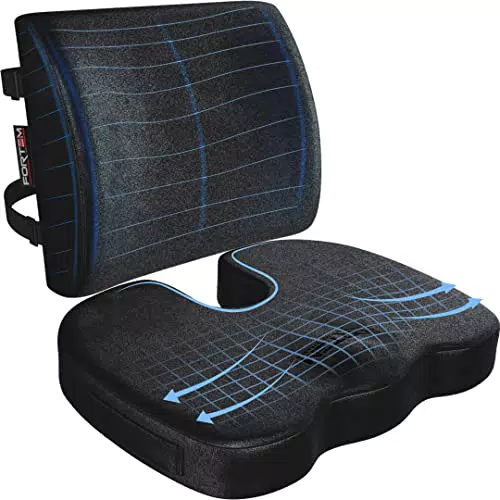 FORTEM Cuscino Lombare per Sedia, nero