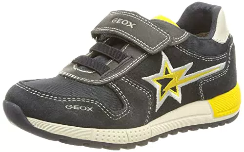 Geox B Alben Boy A, Sneakers Bambini e ragazzi, Blu/Giallo