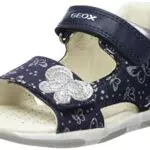 Geox B Sandal Tapuz Girl, Primi Passi Bimba 0-24, Blu/Argento