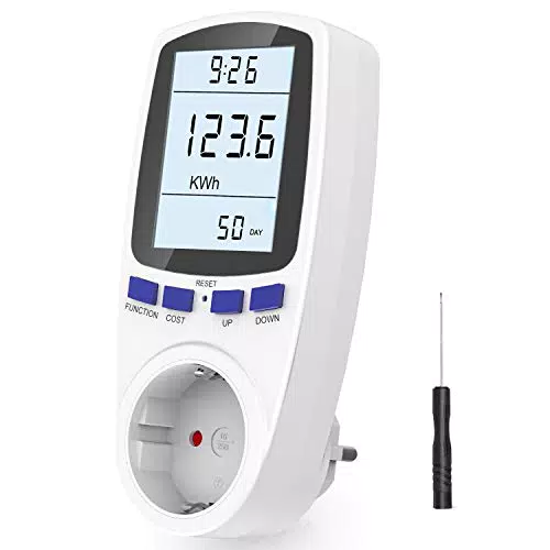 Gifort Presa Temporizzata Digitale, Presa Spina Timer Wattmetro con LED- Display & Modalità Casuale