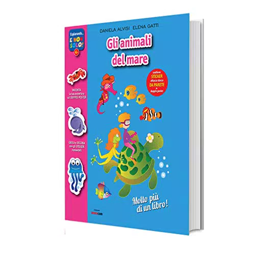 Gli Animali del Mare-All’interno sono contenuti:4 pagine di Sticker da Parete 1 poster siliconato con una doppia ambientazione per inventarsi tante storie e decorare le pareti della cameretta