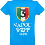 Gloria Kaos T-Shirt Maglietta Napoli Campioni d'Italia 2023 Maglia Terzo Scudetto, L