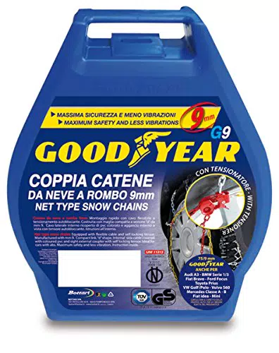 Goodyear 77910 "G9", Catene neve auto 9 mm, Misura 095, Omologate TUV e GS Onorm
