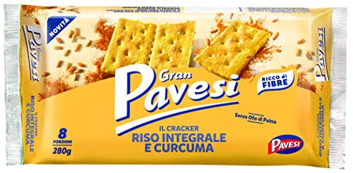 Gran Pavesi Cracker Riso Integrale e Curcuma, Senza Olio di Palma