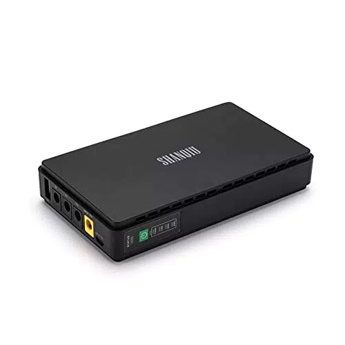 Gruppo di continuità Mini UPS per Router, Modem, Telecamera di Sorveglianza con Batteria 10000mAh Ingresso DC/USB Uscita 5V 2A USB e 5V 9V 12V 2A DC