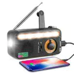 Gueray Solare Radio di Emergenza Energia Portatile Radio FM/AM/SW Altoparlante Integrato 2000 mAh Ricaricabile Manovella Allarme SOS Torcia LED per Emergenza all'aperto