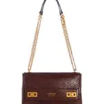 Guess Katey Flap, Borsa a Tracolla con Patella Donna, Marrone Cioccolato
