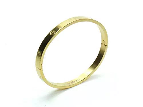 Habibi Jewels Bracciale in Acciaio da Donna Modello Rigido Color Oro Giallo