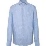 Hackett London Uomo Magic Shirt Grid Chk Maglia, Bianco / Blu