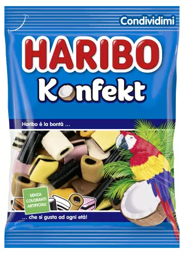 Haribo Konfekt, Caramelle Gommose, Gusto Liquirizia - 175gr