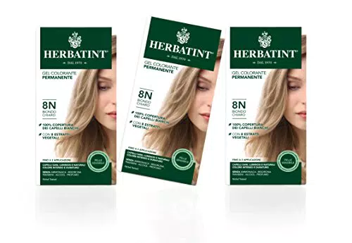 Herbatint Gel Colorante Permanente Pelle Sensibile, 8N Biondo Chiaro