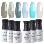 HNM Smalto Semipermanente per Unghie Set di Smalti Kit da Gel Blu UV LED e Lucente Smalto per unghie Manicure Smalti Gel Polish per Unghie Soak Off