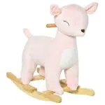HOMCOM Cavallo a Dondolo per Bambini 36-72 Mesi, rosa