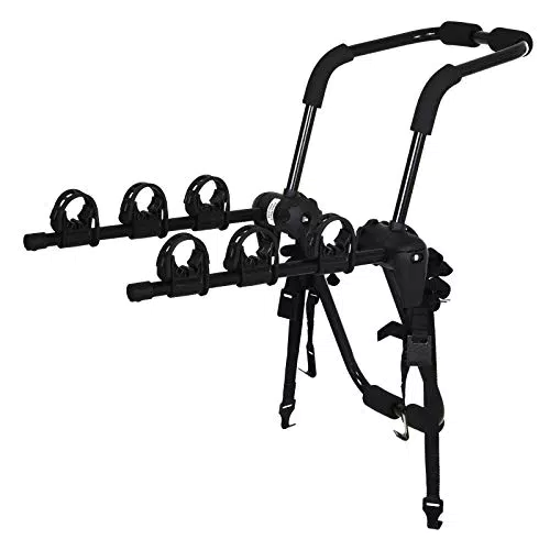 HOMCOM Portabici Posteriore per Auto in Acciaio per 3 biciclette