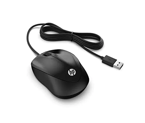 HP - PC Wired Mouse 1000 Cablato, Sensore Preciso, 1200 DPI