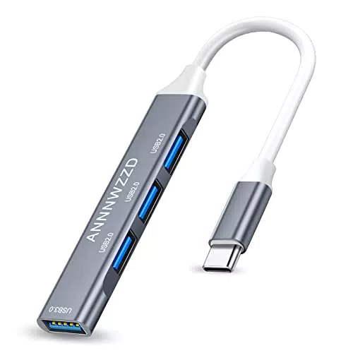 Hub USB C, ANNNWZZD 4 Porta Adattatore USB C Multiporta con 4 USB 2.0 5Gbps Sdoppiatore