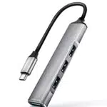 Hub USB C, Jstoo 4 in 1 Adattatore USB C con 1 USB 3.0 & 3 USB 2.0 Ultra Sottile Tipo C Hub per PC