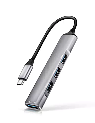 Hub USB C, Jstoo 4 in 1 Adattatore USB C con 1 USB 3.0 & 3 USB 2.0 Ultra Sottile Tipo C Hub per PC