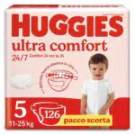 Huggies Pannolini Ultra Comfort, Taglia 5, Confezione da 126 Pannolini