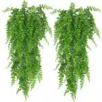 Huryfox Piante rampicanti artificiali Vite di felce - Decorazione pianta finta cadente con foglie d'edera per interni ed esterni