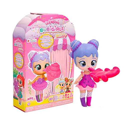 IMC Toys Bubiloons Bubigirls Amy, Bambola da Collezione che Gonfia Palloncini con 12 Accessori