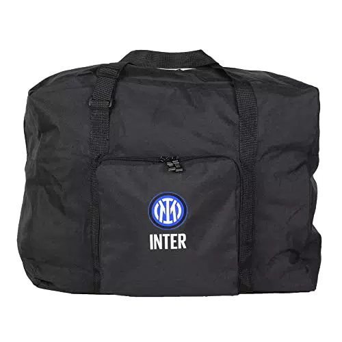 Inter, Borsone Richiudibile Unisex-Adulto, Nero, free size