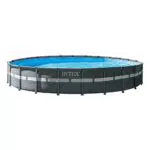 Intex 26340 Piscina Rotonda, con Pompa a Sabbia, Grigio, 732 x 132 cm