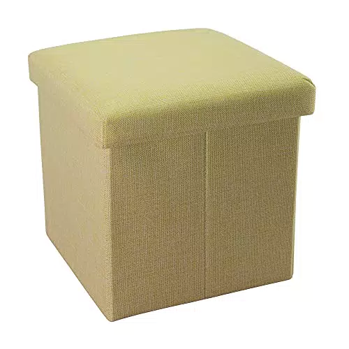 INTIRILIFE Pouf Pieghevole 38x38x38 cm in VERDE PRIMAVERA