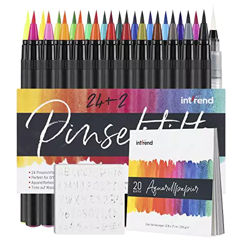 int!rend Pennarelli Lettering Acquerellabili Set di 24 Pennarelli