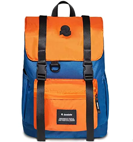 INVICTA Zaino, CHAT con Tasca Porta PC, arancione/blu