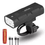 IPSXP Luce Bicicletta Anteriore USB Ricaricabile e Impermeabile IPX5, Modalità Multiple