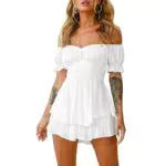 JAKESJANE vestito Senza Maniche Tinta unita Flowy A-line Breve Tank Dress Casual Party Mini Dress