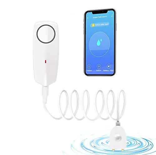 JaneEyre Rilevatore di perdite d'acqua Rilevatore di allagamenti Allarme acqua Rilevatore d'acqua wireless con suono di allarme 80dB