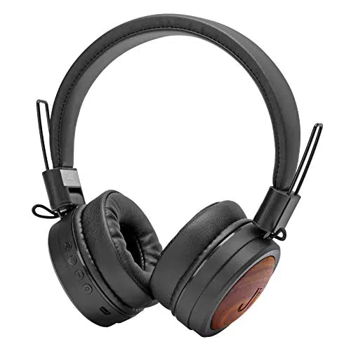JAZ Cuffie Stereo Hard Bop, Wireless V5.0, Pieghevoli con Inserti in Legno
