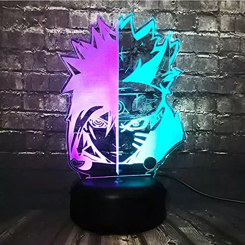 Lampada da disegno con animazione per bambini a tema Naruto che cambia colore