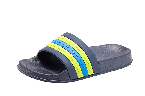 KangaROOS KangaSlide Kids, Sandali Unisex-Adulto, Dk Navy Lime