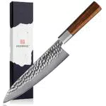 KEEMAKE Coltelli da Cucina Professionali 20 cm, Coltello Cucina Giapponese in Acciaio Inossidabile ad alto Tenore di Carbonio
