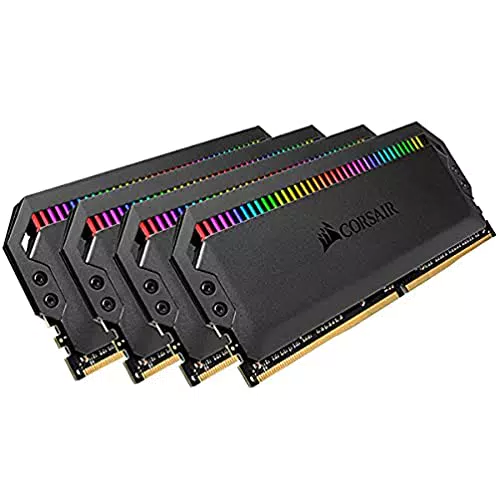 Kit di memoria desktop CORSAIR DOMINATOR PLATINUM RGB 32GB (4x8GB) DDR4 3200 (PC4-28800) C16 1.35V, Nero