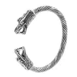 kkjoy Bracciale Vichingo da Uomo in Metallo con Testa di Drago
