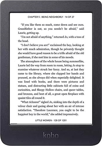 Kobo Nia, eReader, 6” Glare Free Touchscreen, Adjustable Brightness