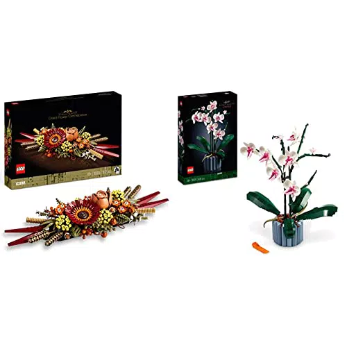 LEGO 10311 Icons Orchidea & 10314 Icons Centrotavola di Fiori Secchi Finti