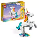 LEGO 31140 Creator Unicorno Magico con Arcobaleno, Idea Regalo di Natale